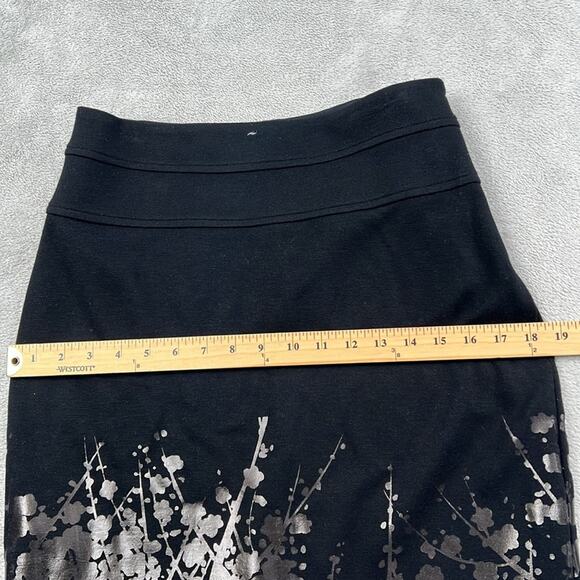 NEW Eva Franco 6 Black Knee Length Casual Classic Modest Skirt - Picture 3 of 9